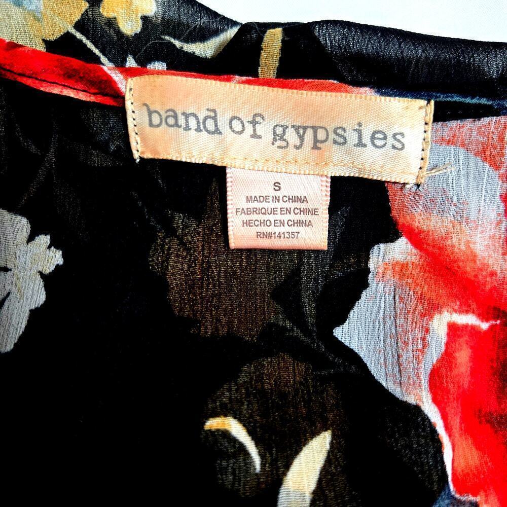 Band of Gypsies Floral Kimono Women Sz Small Black Romantic Feminine Whimsigoth - Picture 3 of 10